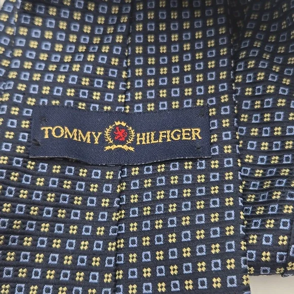 Tommy Hilfiger | Navy Printed Silk Tie - Picture 4 of 6
